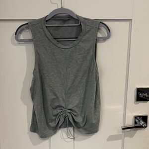 Charcoal Sleeveless Gathered Tee